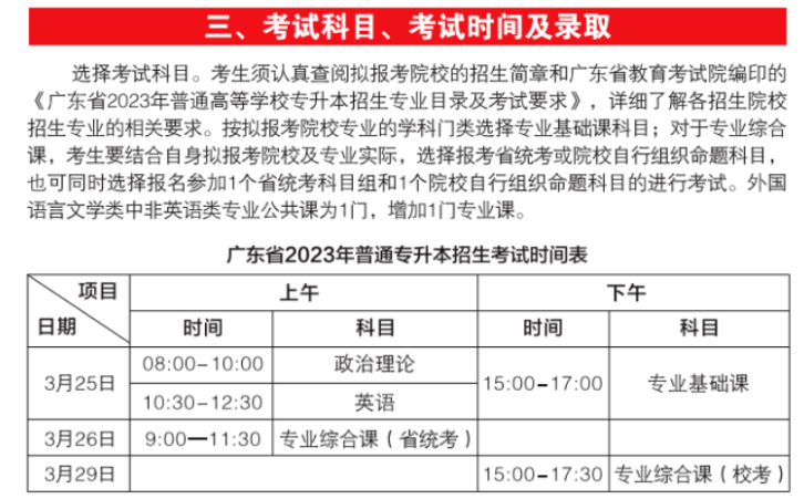 2023年广东普通专升本7所院校公布校考考试时间!