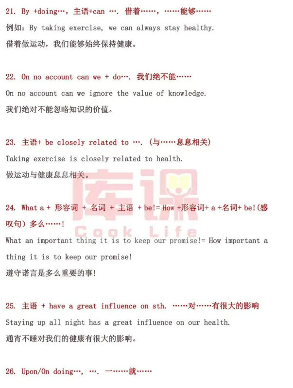 三十个专升本英语常用常考句式分享