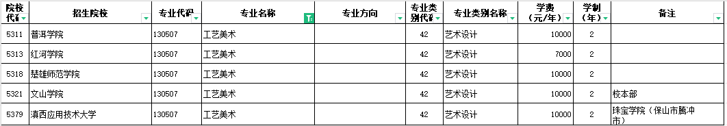 2024年云南工艺美术专升本招生院校