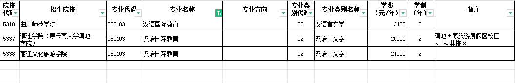 2024年云南汉语国际教育专升本招生院校