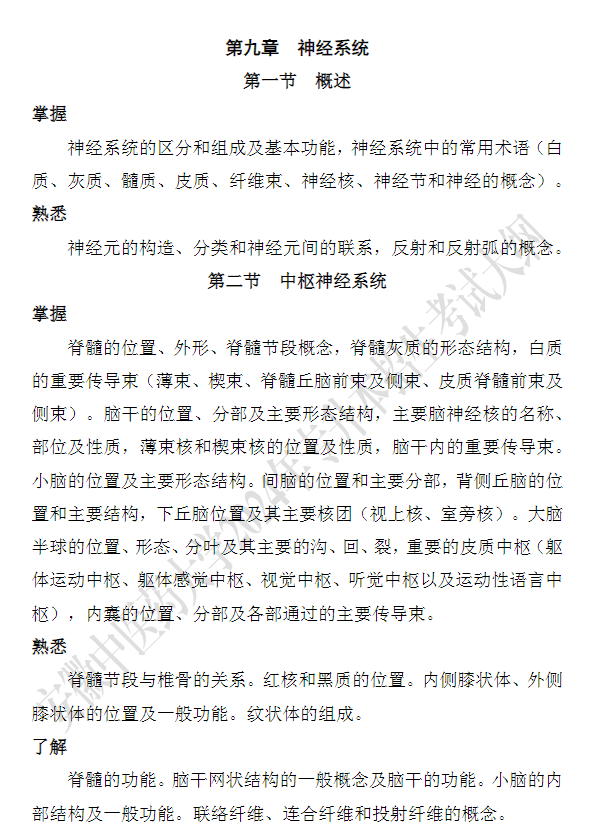 安徽中医药大学专升本《解剖生理学》课程考试大纲
