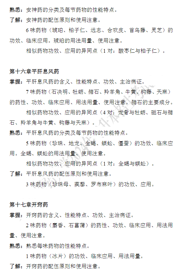 安徽中医药大学专升本《中药学》课程考试大纲