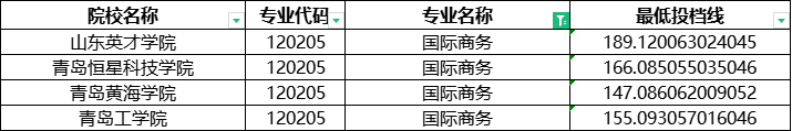 2024年山东专升本建档立卡国际商务分数线