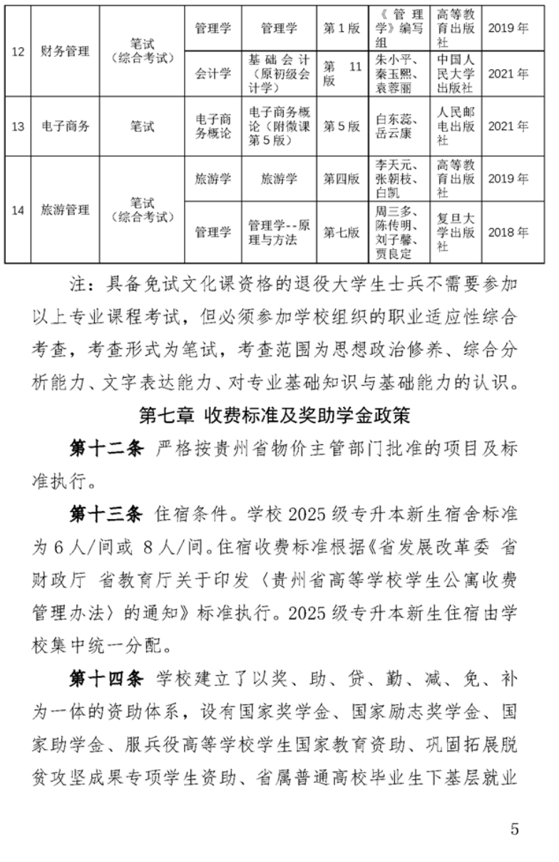 2025年贵州师范大学专升本招生简章